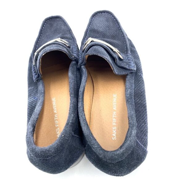 Saks Fifth Avenue Men\'s Suede Bit‎ Loafers Blue Size 7.5 main image 9